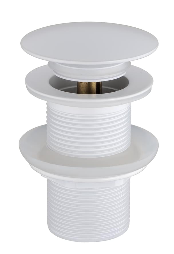 Плитка Boheme Вне Коллекций Донный клапан клик-клак для раковины без перелива белый матовый  поверхность матовая