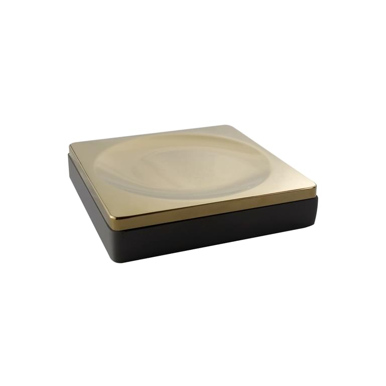 Плитка Boheme Вне Коллекций Мыльница настольная золото/черный  поверхность глянец