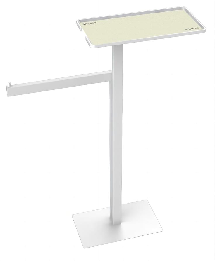 Плитка Boheme Вне Коллекций Стойка с полкой и полотенцедержателем белый матовый  поверхность матовая