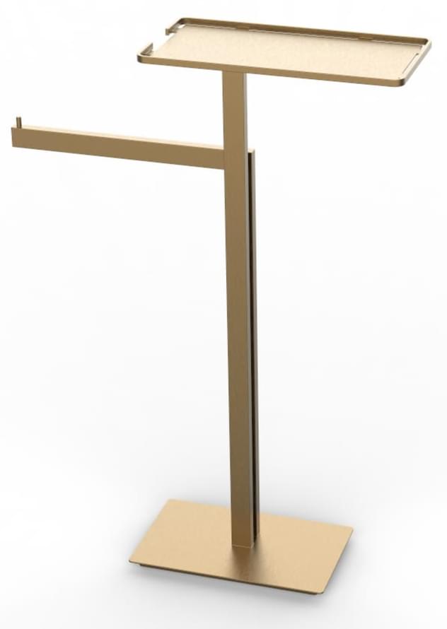 Плитка Boheme Вне Коллекций Стойка с полкой и полотенцедержателем золото брашированное  поверхность брашированная