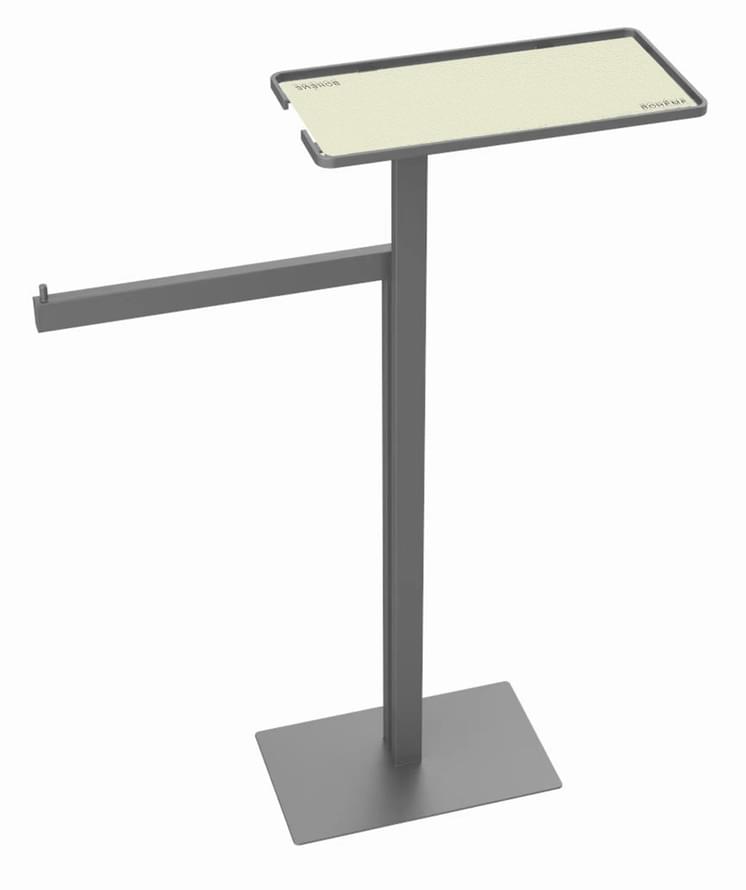 Плитка Boheme Вне Коллекций Стойка с полкой и полотенцедержателем никель  поверхность брашированная