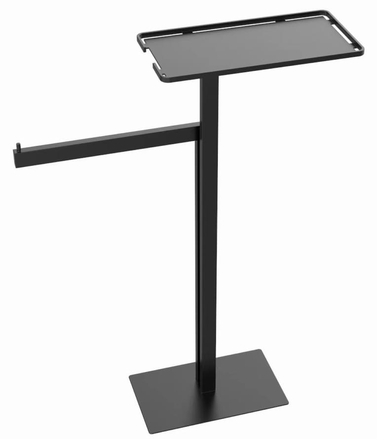 Плитка Boheme Вне Коллекций Стойка с полкой и полотенцедержателем черный матовый  поверхность матовая