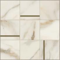 Плитка Caesar Anima Futura Golden White Composizone N Brass 30x30 см, поверхность полированная