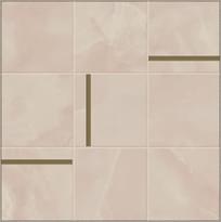 Плитка Caesar Anima Futura Pink Onyx Composizone N Brass 30x30 см, поверхность полированная