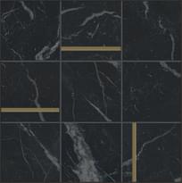 Плитка Caesar Anima Futura Unique Black Composizone N Brass 30x30 см, поверхность полированная