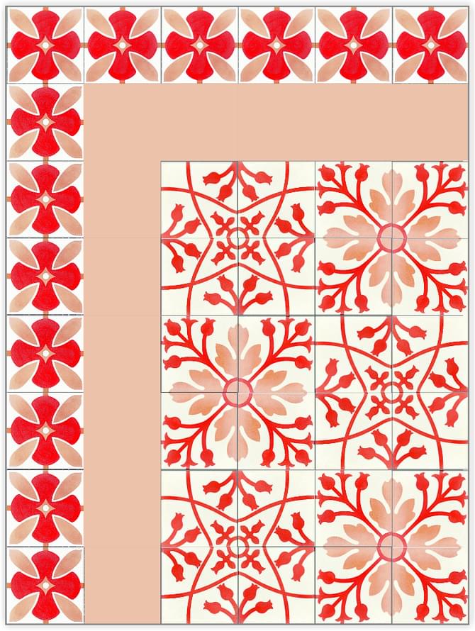 цемент фабрики Carodeco коллекция Les Fleurs Et Arabesques