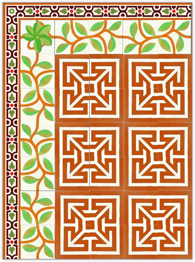 цемент фабрики Carodeco коллекция Les Fleurs Et Arabesques