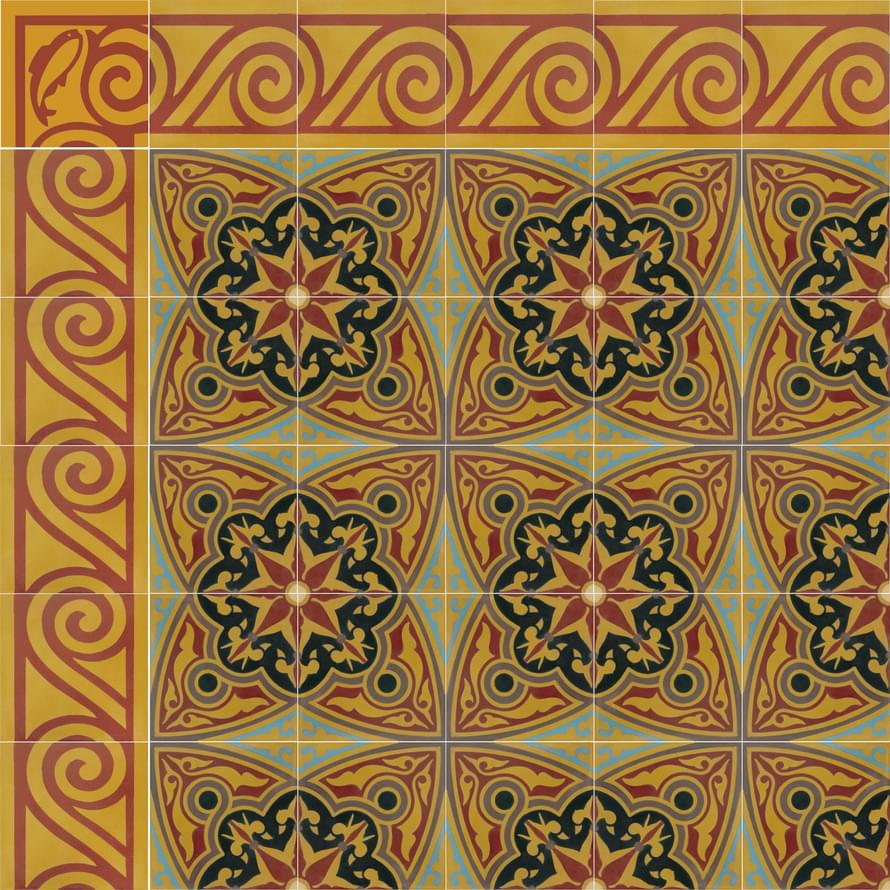 цемент фабрики Carodeco коллекция Les Fleurs Et Arabesques