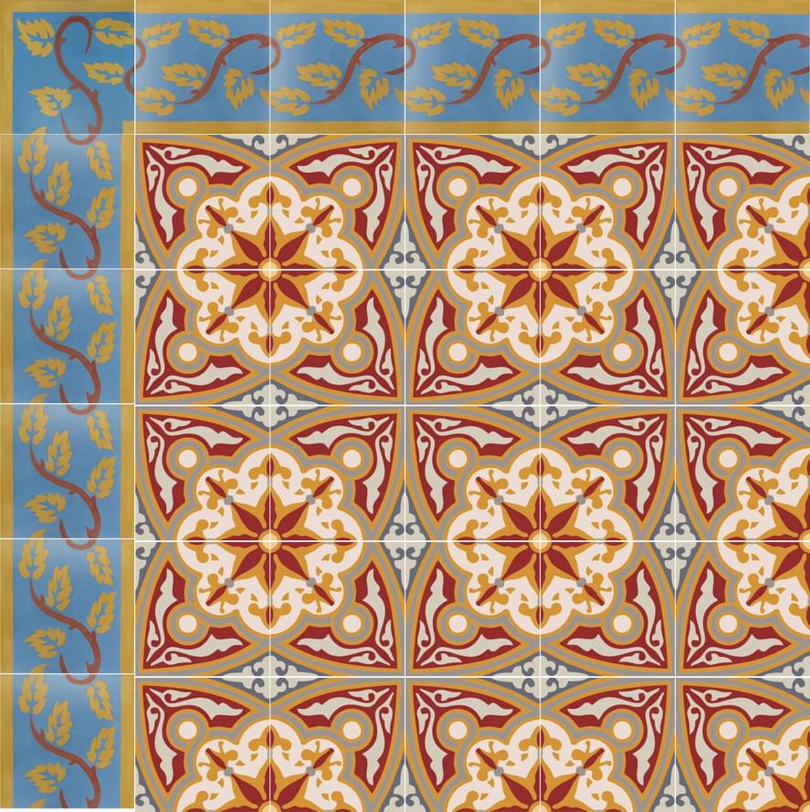 цемент фабрики Carodeco коллекция Les Fleurs Et Arabesques