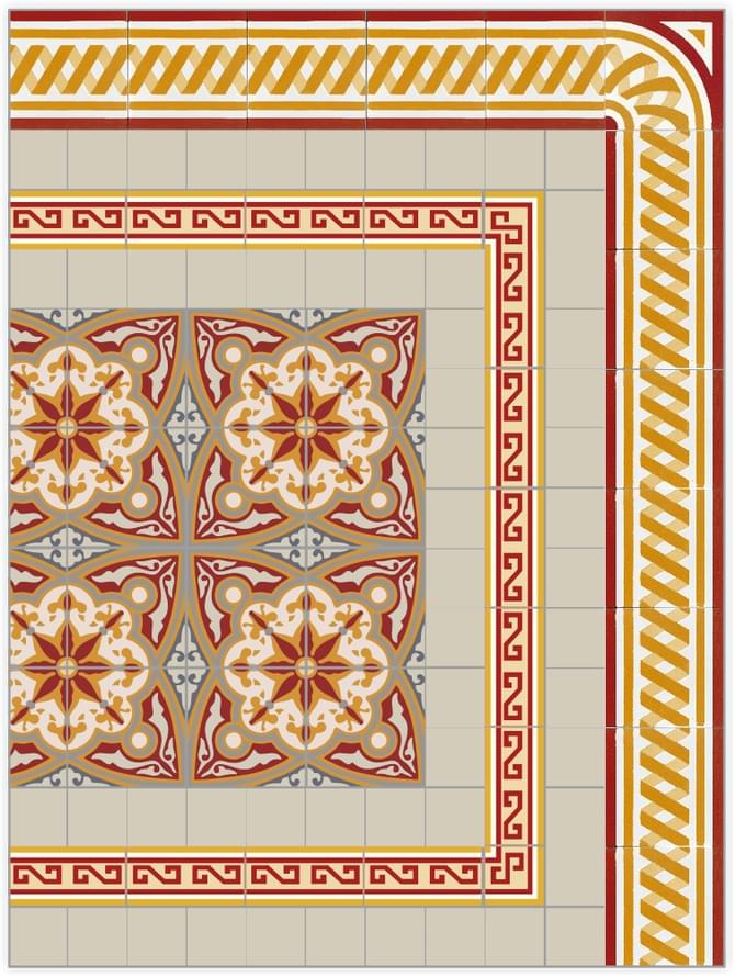 цемент фабрики Carodeco коллекция Les Fleurs Et Arabesques