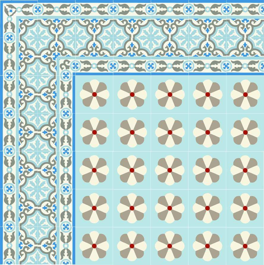 цемент фабрики Carodeco коллекция Les Fleurs Et Arabesques