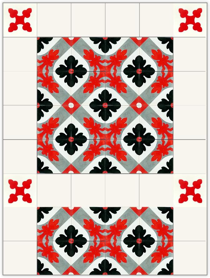 цемент фабрики Carodeco коллекция Les Fleurs Et Arabesques