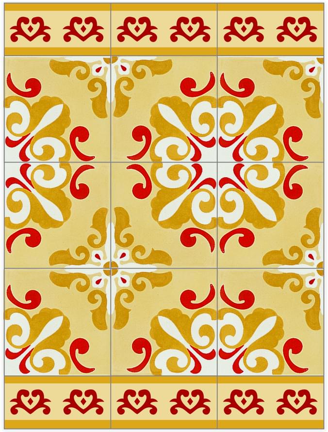 цемент фабрики Carodeco коллекция Les Fleurs Et Arabesques