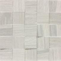 Плитка Casa Dolce Casa Wooden Tile Of Cdc White Mosaico 3D Inclinato 30x30 см, поверхность матовая, рельефная