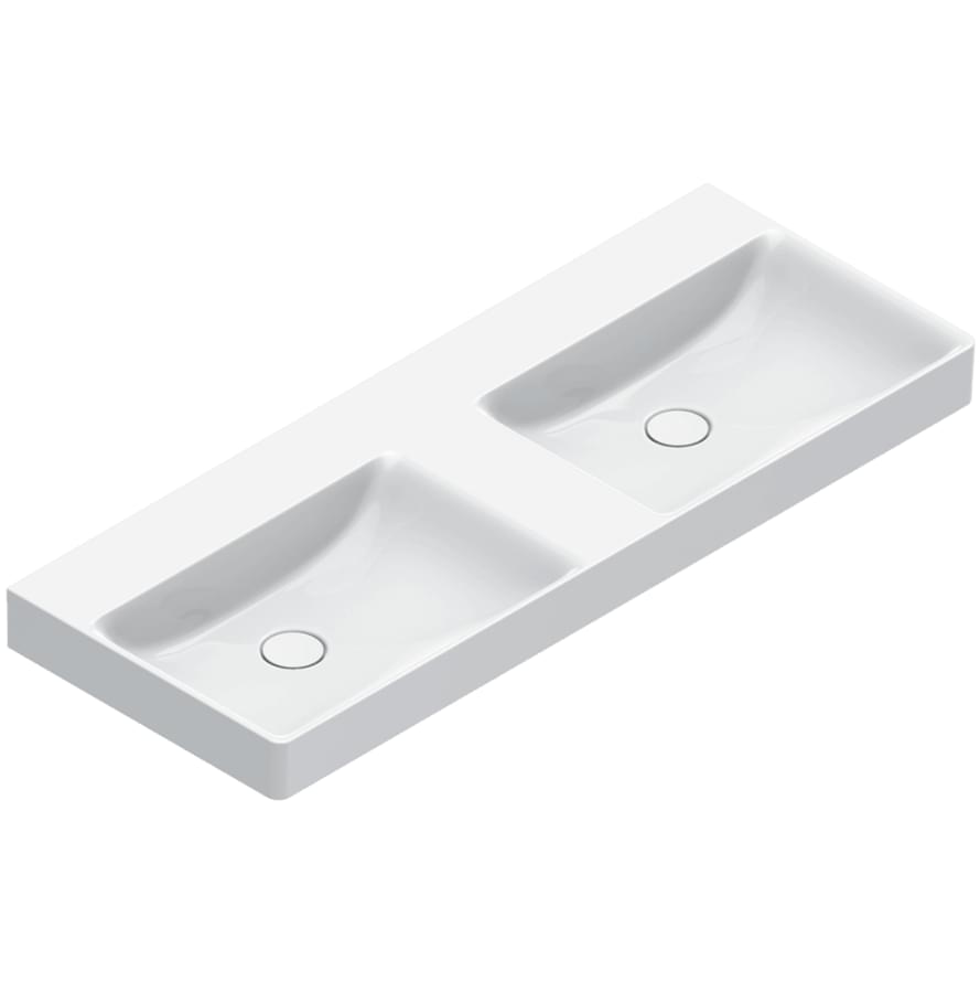Плитка Catalano Elice ELICE Раковина 120х47. двойная чаша. крепеж включен. покрытие cataglaze+. белая  поверхность глянец