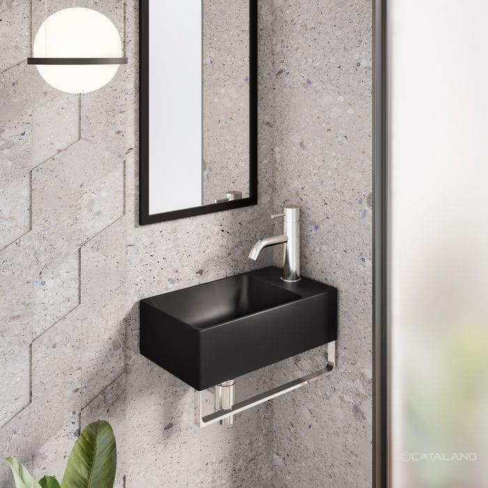 Плитка Catalano Premium PREMIUM Раковина 40х23. крепеж включен. покрытие cataglaze+. черная матовая  поверхность матовая, рельефная