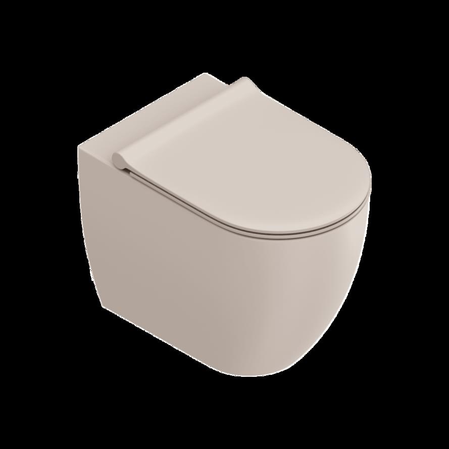 Плитка Catalano Sfera SFERA Унитаз напольный 55х35 безободковый. покрытие twinglaze+. смыв silentech. seta матовый  поверхность матовая