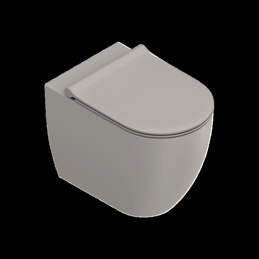 Плитка Catalano Sfera SFERA Унитаз напольный 55х35 безободковый. покрытие twinglaze+. смыв silentech. tortora матовый  поверхность матовая