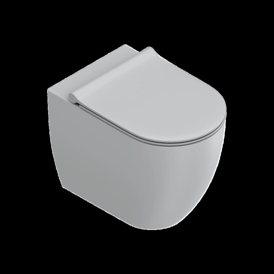 Плитка Catalano Sfera SFERA Унитаз напольный 55х35 безободковый. покрытие twinglaze+. смыв silentech. цемент матовый  поверхность матовая