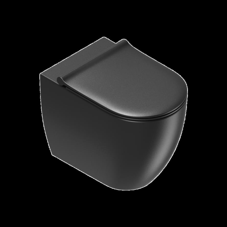 Плитка Catalano Sfera SFERA Унитаз напольный 55х35 безободковый. покрытие twinglaze+. смыв silentech. черный матовый  поверхность матовая