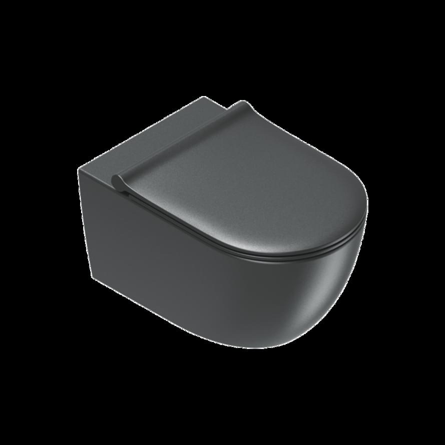 Плитка Catalano Sfera SFERA Унитаз подвесной 55х35 безободковый. покрытие twinglaze+. смыв silentech. черный матовый  поверхность матовая