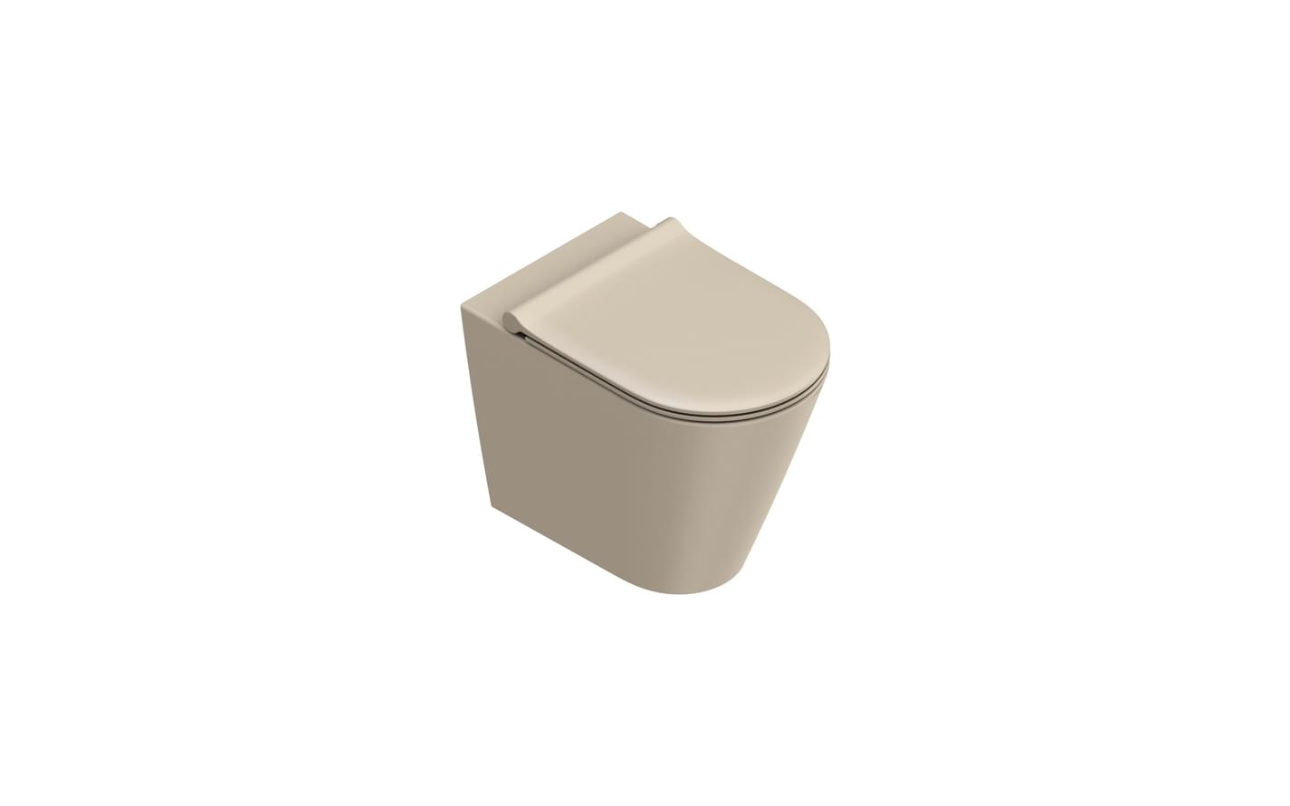 Плитка Catalano Zero ZERO Унитаз напольный 55х35 безободковый. покрытие twinglaze+. смыв silentech. sabbia матовый  поверхность матовая
