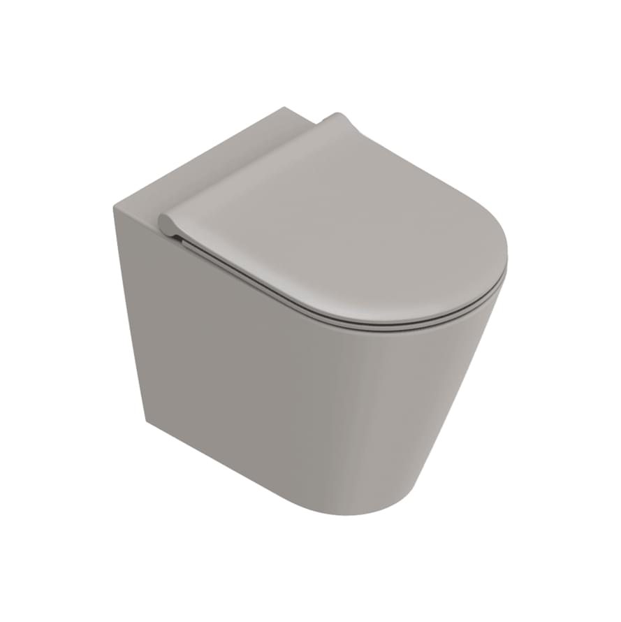 Плитка Catalano Zero ZERO Унитаз напольный 55х35 безободковый. покрытие twinglaze+. смыв silentech. tortora матовый  поверхность матовая
