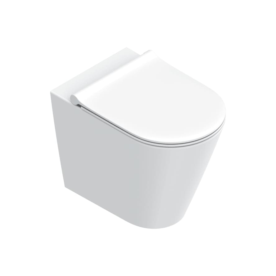 Плитка Catalano Zero ZERO Унитаз напольный 55х35 безободковый. покрытие twinglaze+. смыв silentech. белый матовый  поверхность матовая