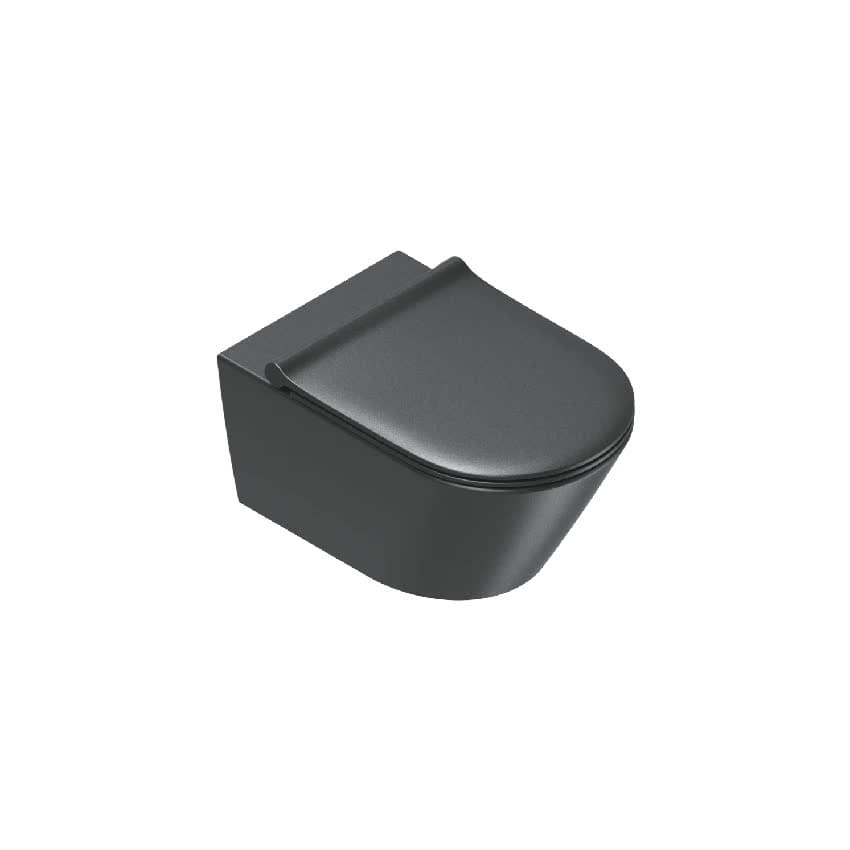 Плитка Catalano Zero ZERO Унитаз подвесной 55х35 безободковый под крепление up-fix. покрытие twinglaze+. смыв silentech. черный матовый  поверхность матовая