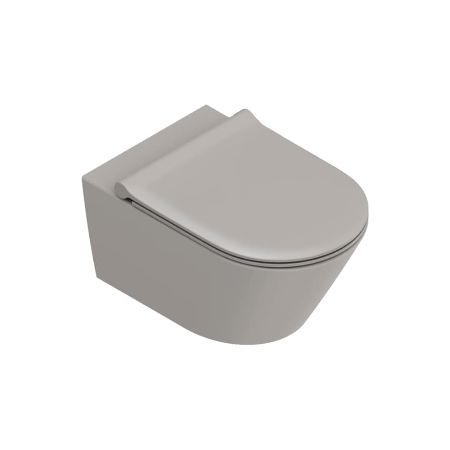 Плитка Catalano Zero ZERO Унитаз подвесной 55х35 безободковый. покрытие twinglaze+. смыв silentech. цемент матовый  поверхность матовая