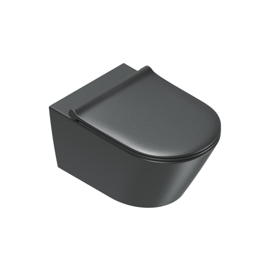 Плитка Catalano Zero ZERO Унитаз подвесной 55х35 безободковый. покрытие twinglaze+. смыв silentech. черный матовый  поверхность матовая