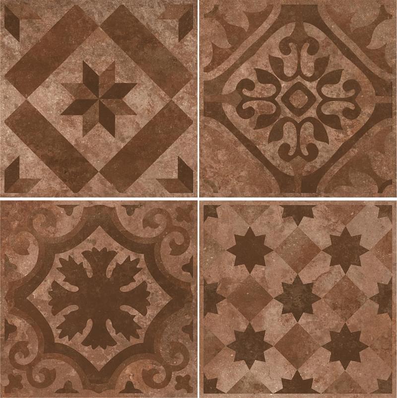 Плитка Ceracasa Livorno Deco Medici Terracotta 40.2x40.2 см, поверхность матовая