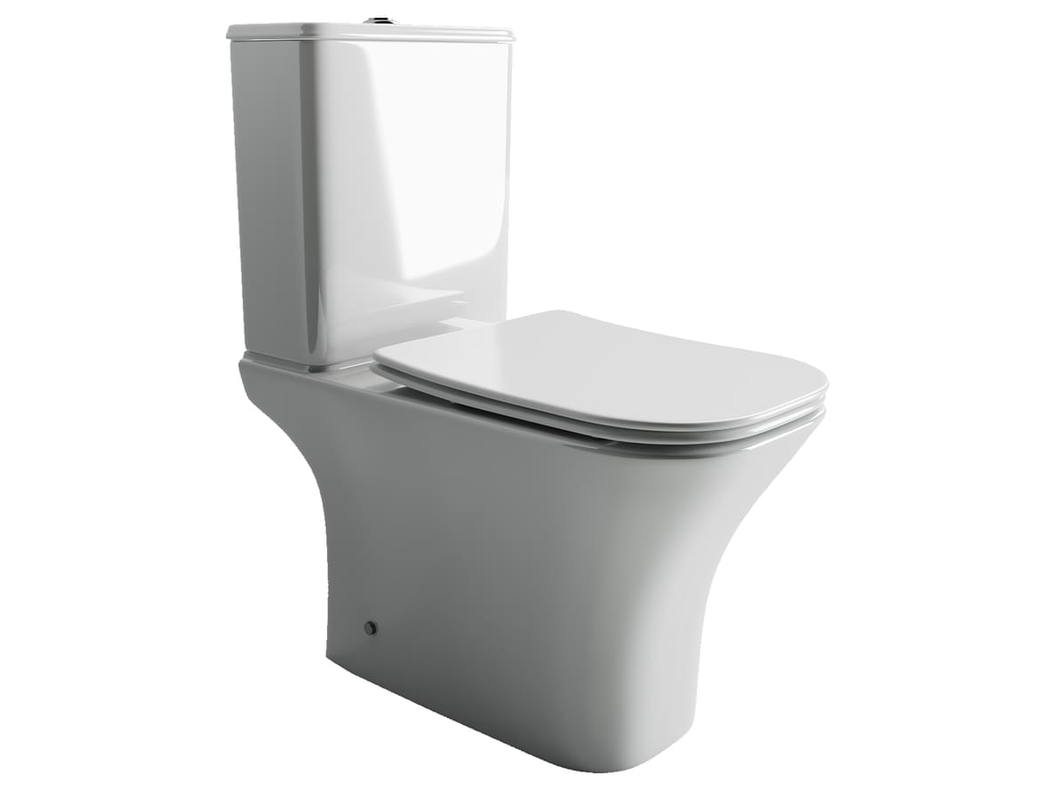 Плитка Ceramicanova Alfa Унитаз напольный ALFA Rimless с бачком сиденье с микролифтом белый  поверхность глянец