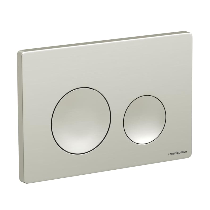 Плитка Ceramicanova Balance Кнопка смыва BALANCE Circle никель  поверхность брашированная