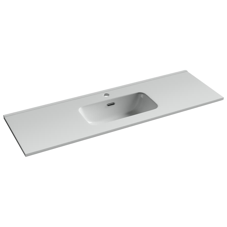 Плитка Ceramicanova Compact Раковина накладная COMPACT мебельная с отверстием под смеситель 1210x395x170 мм белый  поверхность глянец