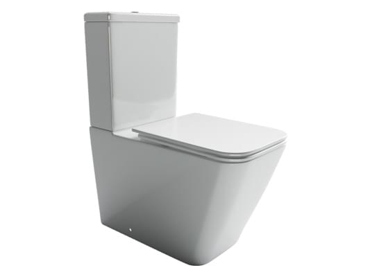 Плитка Ceramicanova Cubic Унитаз напольный CUBIC Rimless с бачком сиденье с микролифтом белый  поверхность глянец