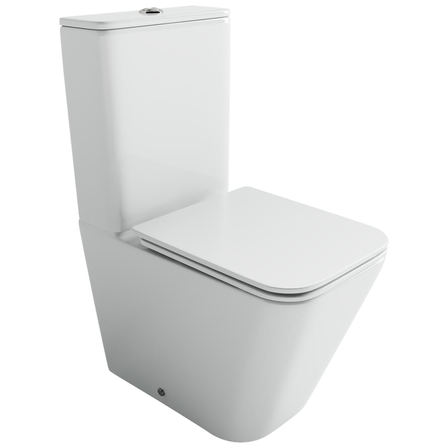 Плитка Ceramicanova Cubic Унитаз напольный CUBIC с бачком смыв Торнадо сиденье с микролифтом белый  поверхность глянец