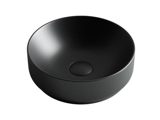 Плитка Ceramicanova Element Раковина ELEMENT накладная круглая 350x350x120 мм черный матовый  поверхность матовая