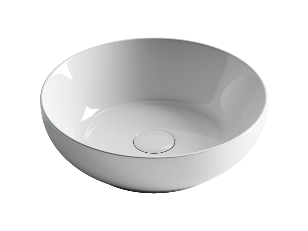 Плитка Ceramicanova Element Раковина ELEMENT накладная круглая 380x380x110 мм белый  поверхность глянец