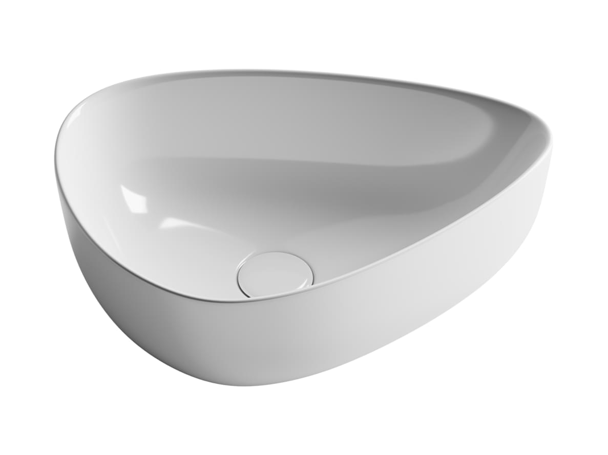 Плитка Ceramicanova Element Раковина накладная ELEMENT ассиметричная 455x320x155 мм белый  поверхность глянец