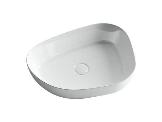 Плитка Ceramicanova Element Раковина накладная ELEMENT ассиметричная 550x400x140 мм белый  поверхность глянец