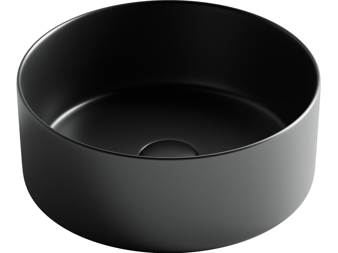 Плитка Ceramicanova Element Раковина накладная ELEMENT круглая 358x358x137 мм черный матовый  поверхность матовая