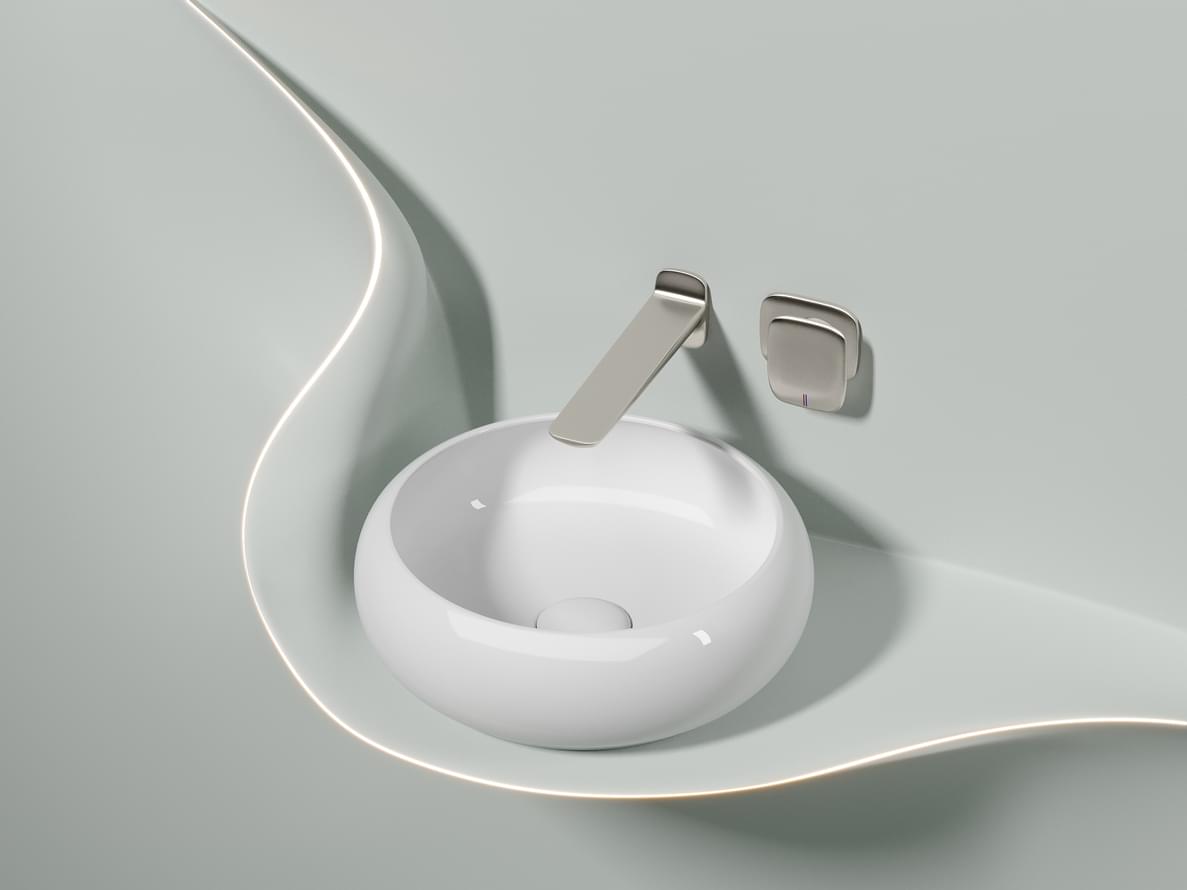 Плитка Ceramicanova Element Раковина накладная ELEMENT круглая 365x365x120 мм белый  поверхность глянец