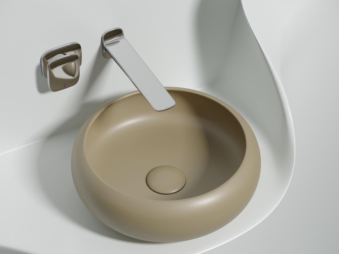 Плитка Ceramicanova Element Раковина накладная ELEMENT круглая 365x365x120 мм капучино матовый  поверхность матовая