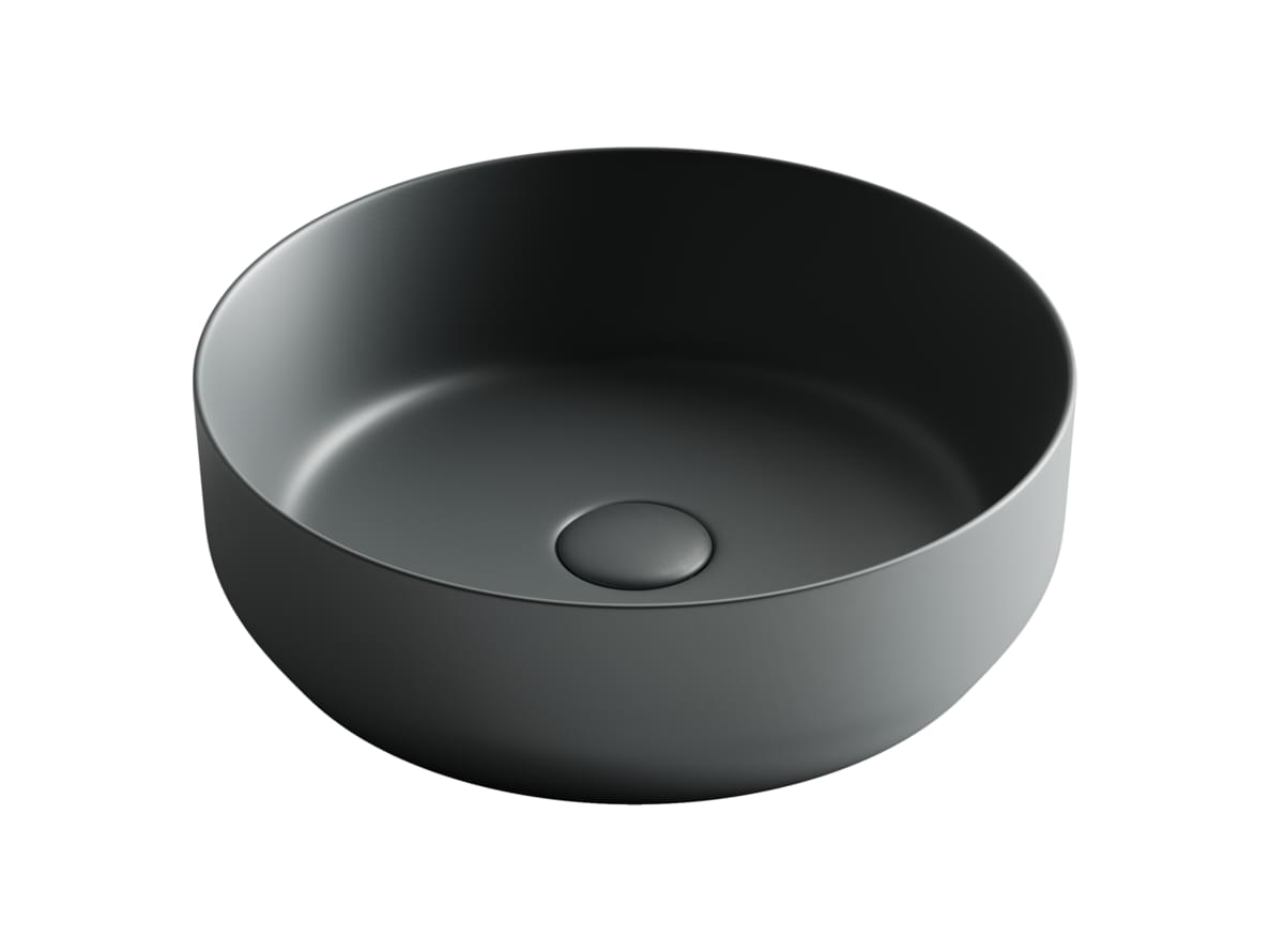 Плитка Ceramicanova Element Раковина накладная ELEMENT круглая 390x390x120 мм темный антрацит матовый  поверхность матовая