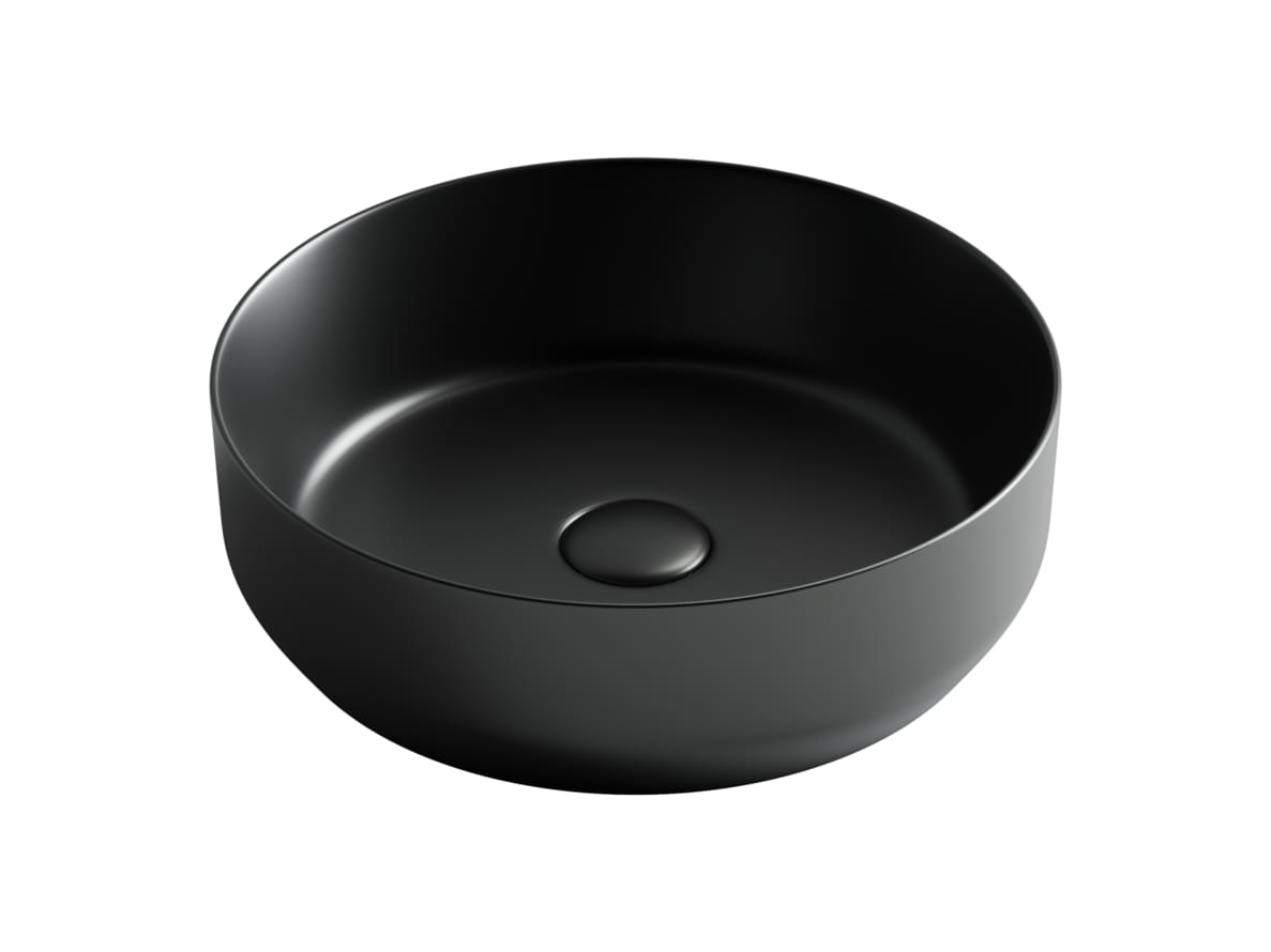Плитка Ceramicanova Element Раковина накладная ELEMENT круглая 390x390x120 мм черный матовый  поверхность матовая