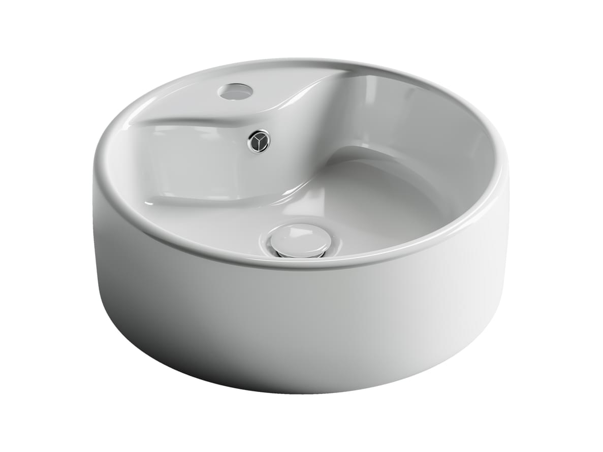 Плитка Ceramicanova Element Раковина накладная ELEMENT круглая 405x405x145 мм белый  поверхность глянец