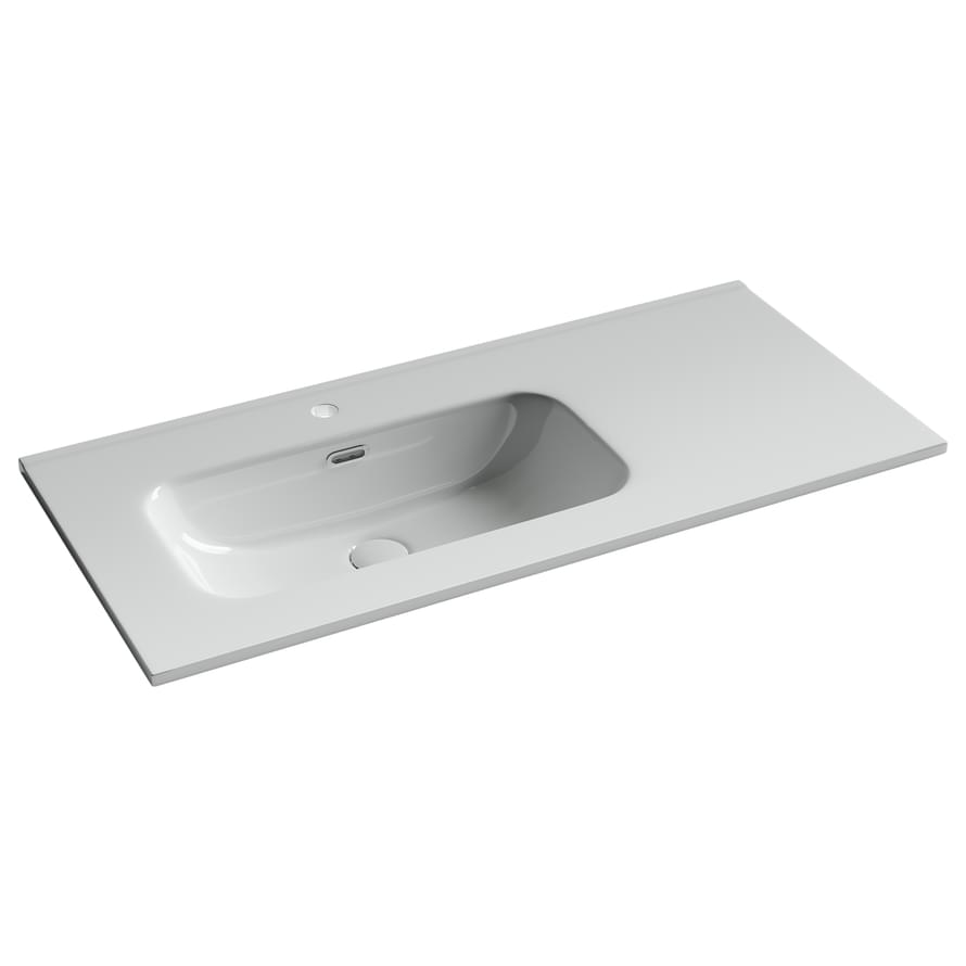 Плитка Ceramicanova Element Раковина накладная ELEMENT мебельная чаша слева 1010x465x180 мм белый  поверхность глянец