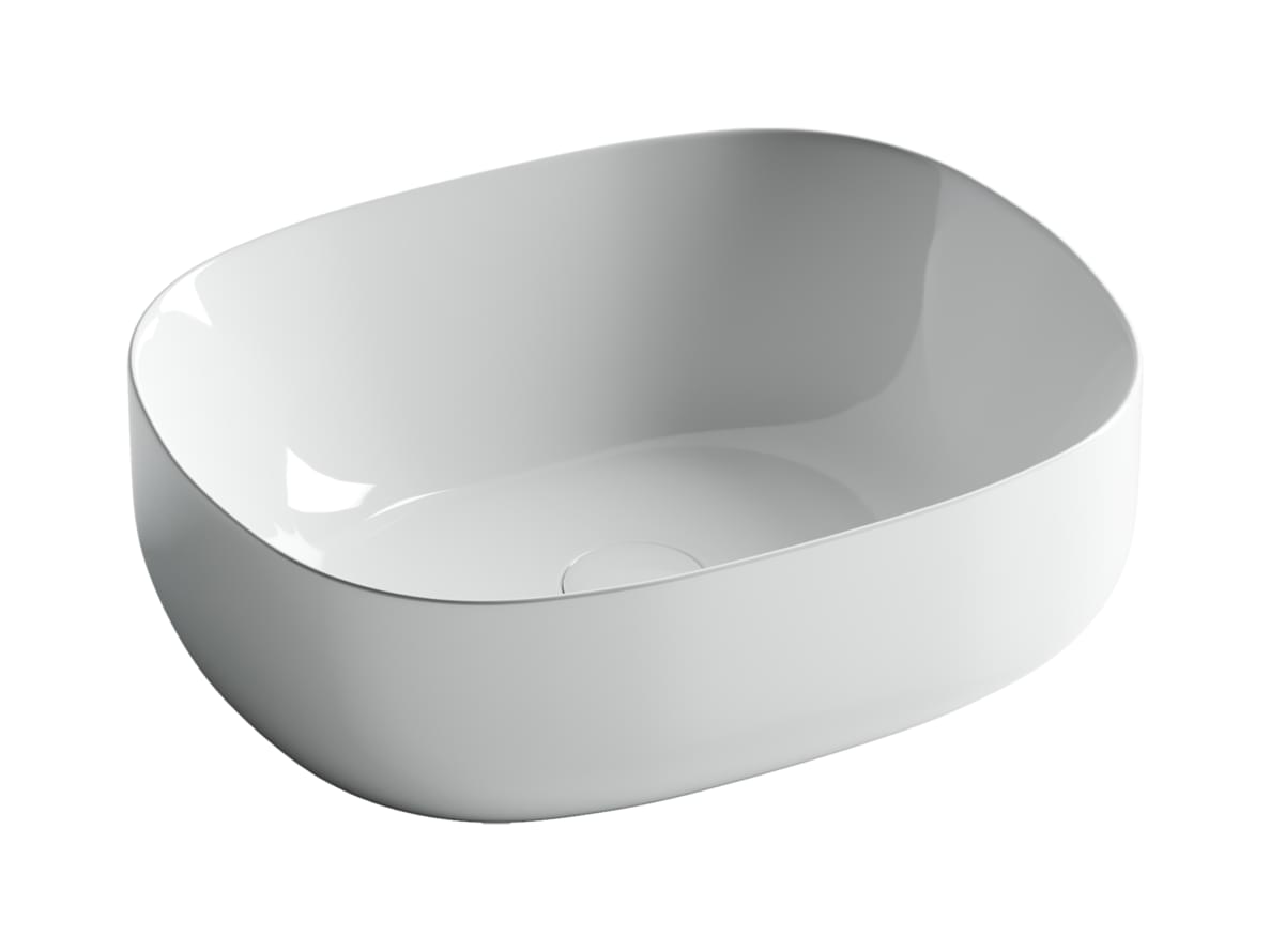 Плитка Ceramicanova Element Раковина накладная ELEMENT овальная 460x350x155 мм белый  поверхность глянец