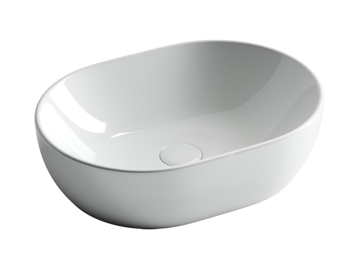 Плитка Ceramicanova Element Раковина накладная ELEMENT овальная 485x350x140 мм белый  поверхность глянец
